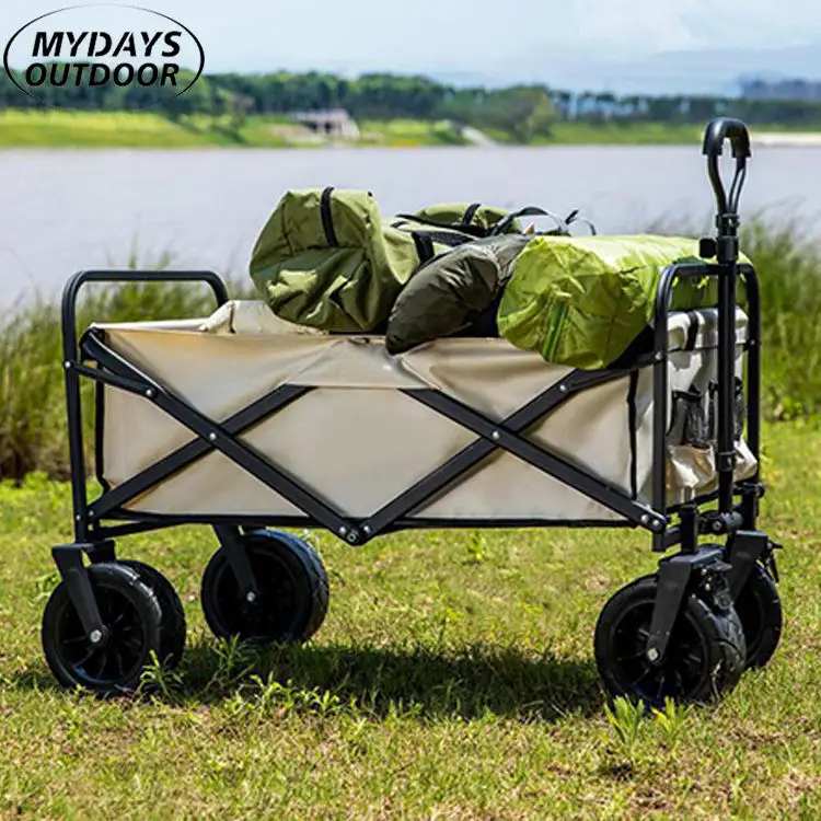 Mydays Chariot d'extérieur pliable portable pour le camping avec poignée de réglage