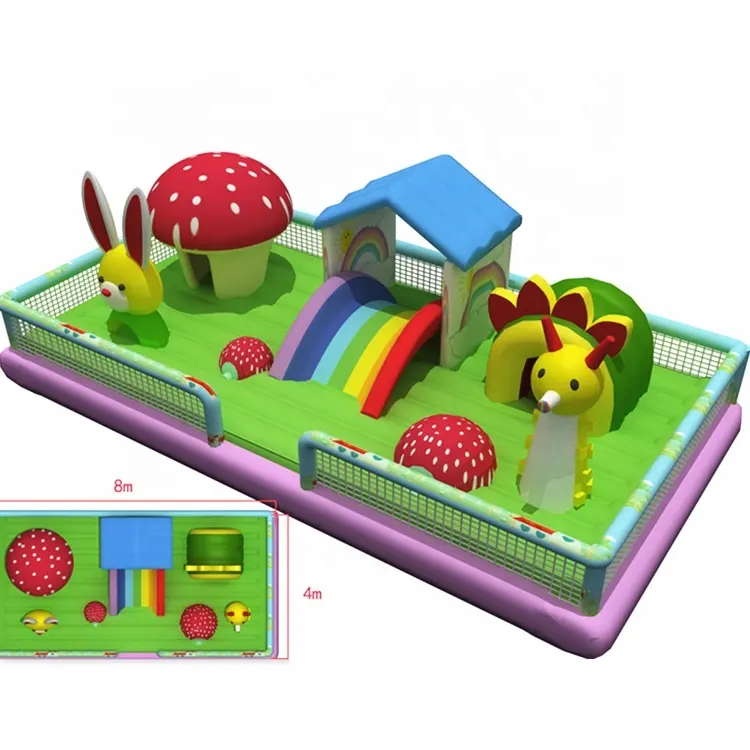 Aire de jeux intérieure gonflable sur le thème de la grande forêt pour bébé pour centre de divertissement