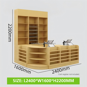 多功能超市收银台钢制中密度纤维板材料便利店简易木制展示架 - Product Image 6