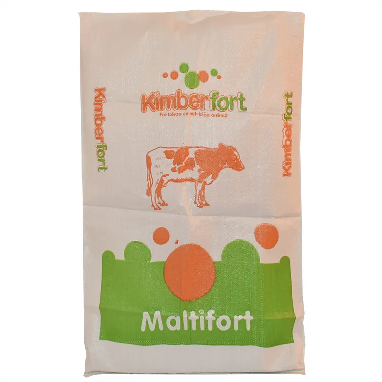 PP tessuto sacchetto di alimentazione alla rinfusa, sacchetto di alimentazione di pollo 50 kg, sacchetto di imballaggio di alimenti per animali