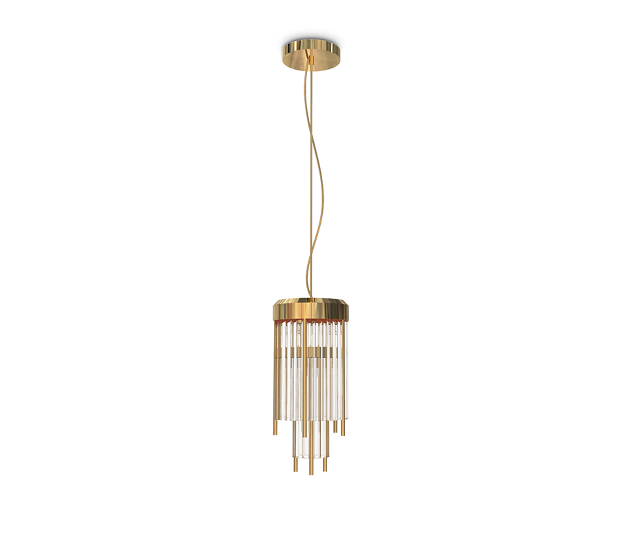 Golden modern crystal chandelier simple and light luxury restaurant small bar chandlers pendant lights
