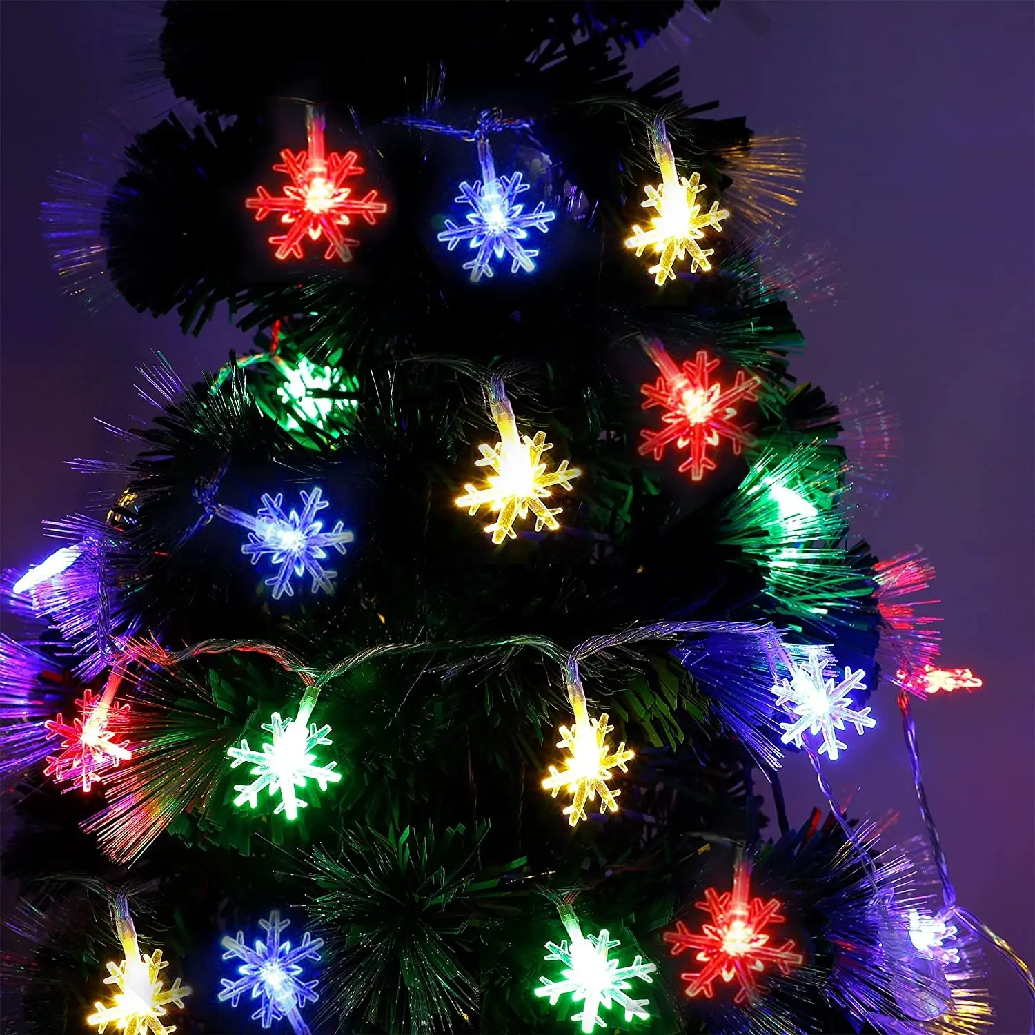 Grosir Lampu LED Snowflafke Surya 16FT 8 Mode Pencahayaan 30 Lampu LED Tali Pohon Natal Dekorasi Taman Luar Ruangan Pesta