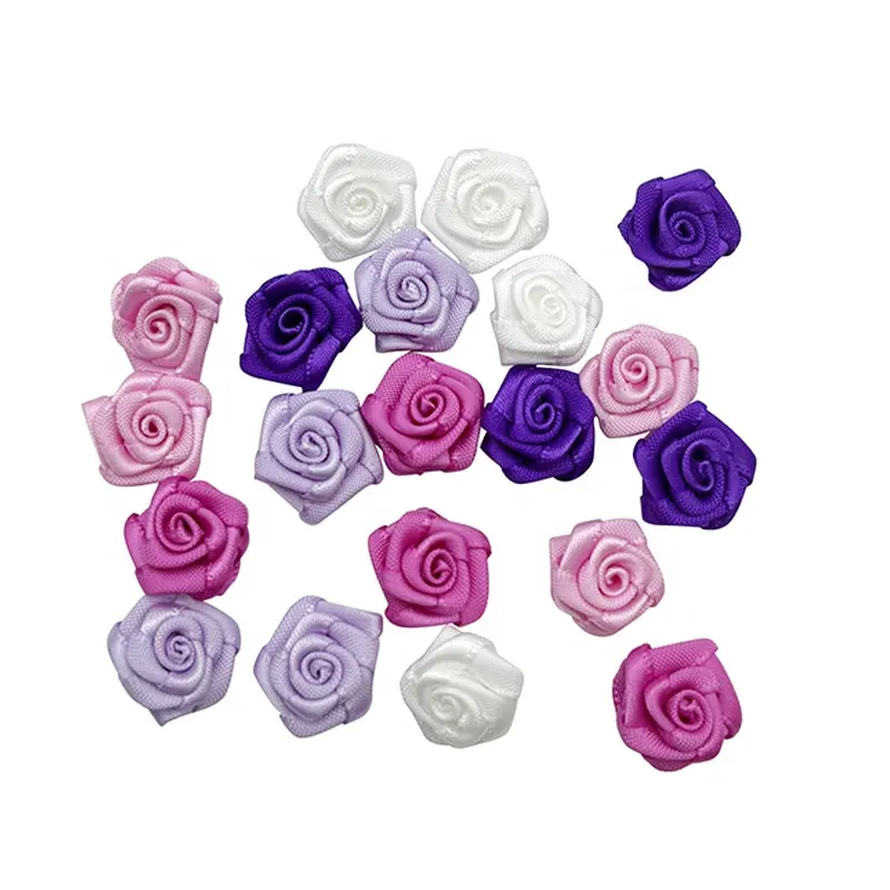 E-Magic handmade rose mini per avvolgere fiocco di nastro autoadesivo decorazione di fiori di rosa a buon mercato nastro di raso fiori di rosa