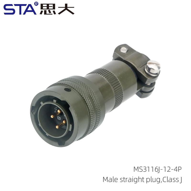 MS3116J-12-4P Conector macho recto, Clase J