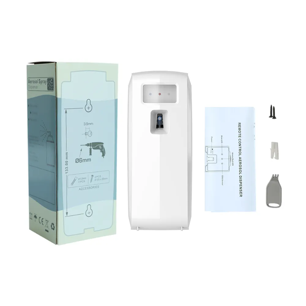 Automatische Parfum Wc Spray Aërosol Dispenser Lcd Batterij Gemonteerd Muur Luchtverfrisser Dispenser