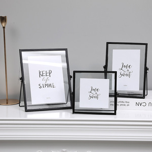 Wholesale Pressed Glass Floating Photo <strong>Frames</strong> <strong>5</strong> <strong>X</strong> <strong>7</strong> with Gold Stands for Horizontal or Vertical Pictures Place Cards - Product Image 4