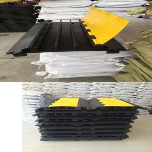 2 kanal kablo rampa PVC kauçuk kablo koruyucu ağır hız darbelere hortum kablosu koruyucu rampalar için tel/hortum/boru Hider sürücü - Product Image 6