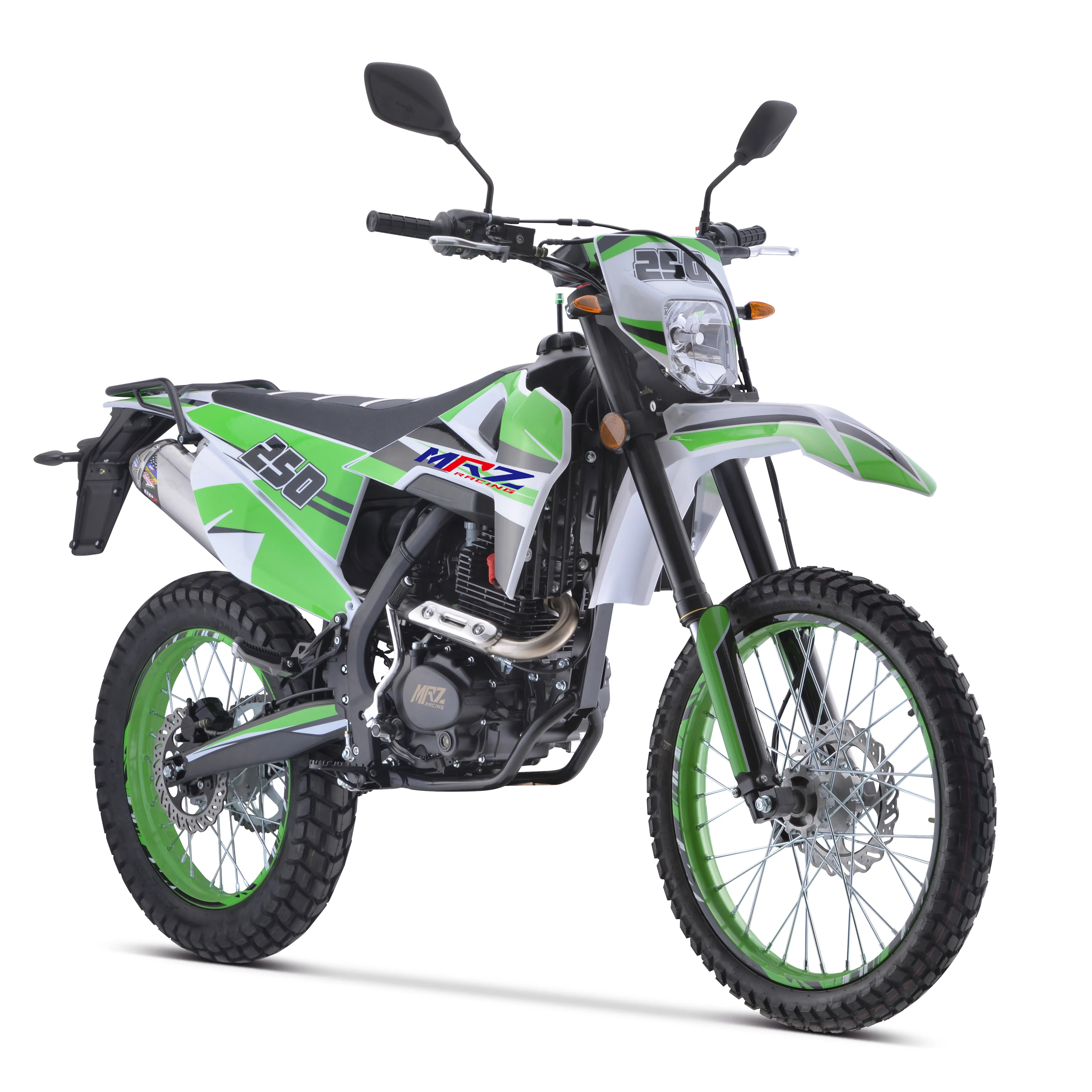 MRZ benzinli motosikletler 250cc 300cc elektrikli Start Off Road Dirtbike 4 İnme büyük tekerlek kir arazi motosikleti