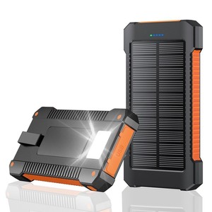 10000mAh <strong>High</strong> Capacity Solar Power Bank Portable Micro USB <strong>Input</strong> Double USB <strong>Output</strong> Fast Charging <strong>Speed</strong> ABS Material LED - Product Image 1