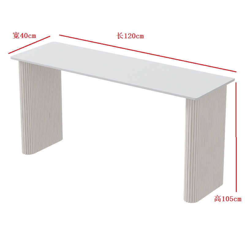 Long 120 blanc pur, support de bureau blanc.