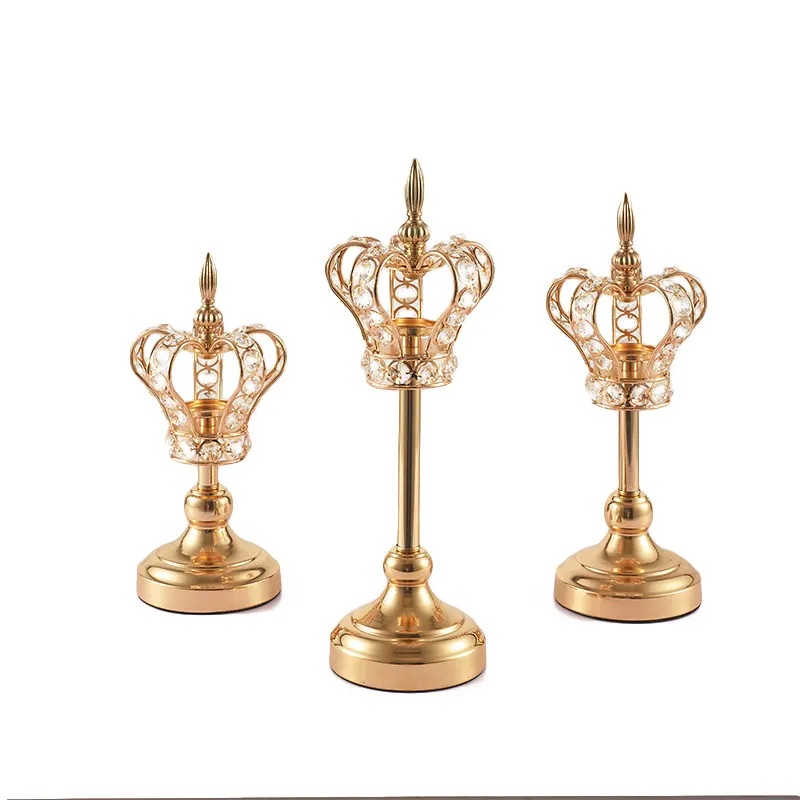 Oro corona in metallo tavola di nozze centrotavola lampadario centrotavola per la cerimonia nuziale