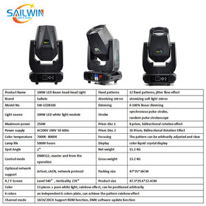 Sailwin 100 Вт светодиодный мини-световой луч с подвижной головкой, Новое поступление, сценическое освещение с поддержкой CTO 7000K-8000K RDM и диджея - Product Image 4