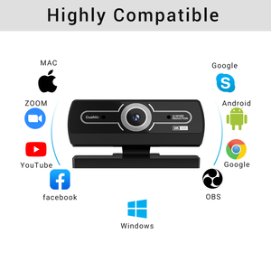 Веб-камера 2K для ПК с автофокусом PDAF, микрофоном с шумоподавлением на базе ИИ, подключением <span class=keywords><strong>USB</strong></span> Plug & Play, 92 ° Коррекция поля зрения и автоматическое освещение - Product Image 5