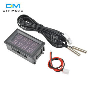 Mini termómetro Digital LED de doble pantalla, probador de Sensor de temperatura de 0,28 pulgadas con sonda de Metal impermeable NTC para interior, 4V-28V de CC - Product Image 5