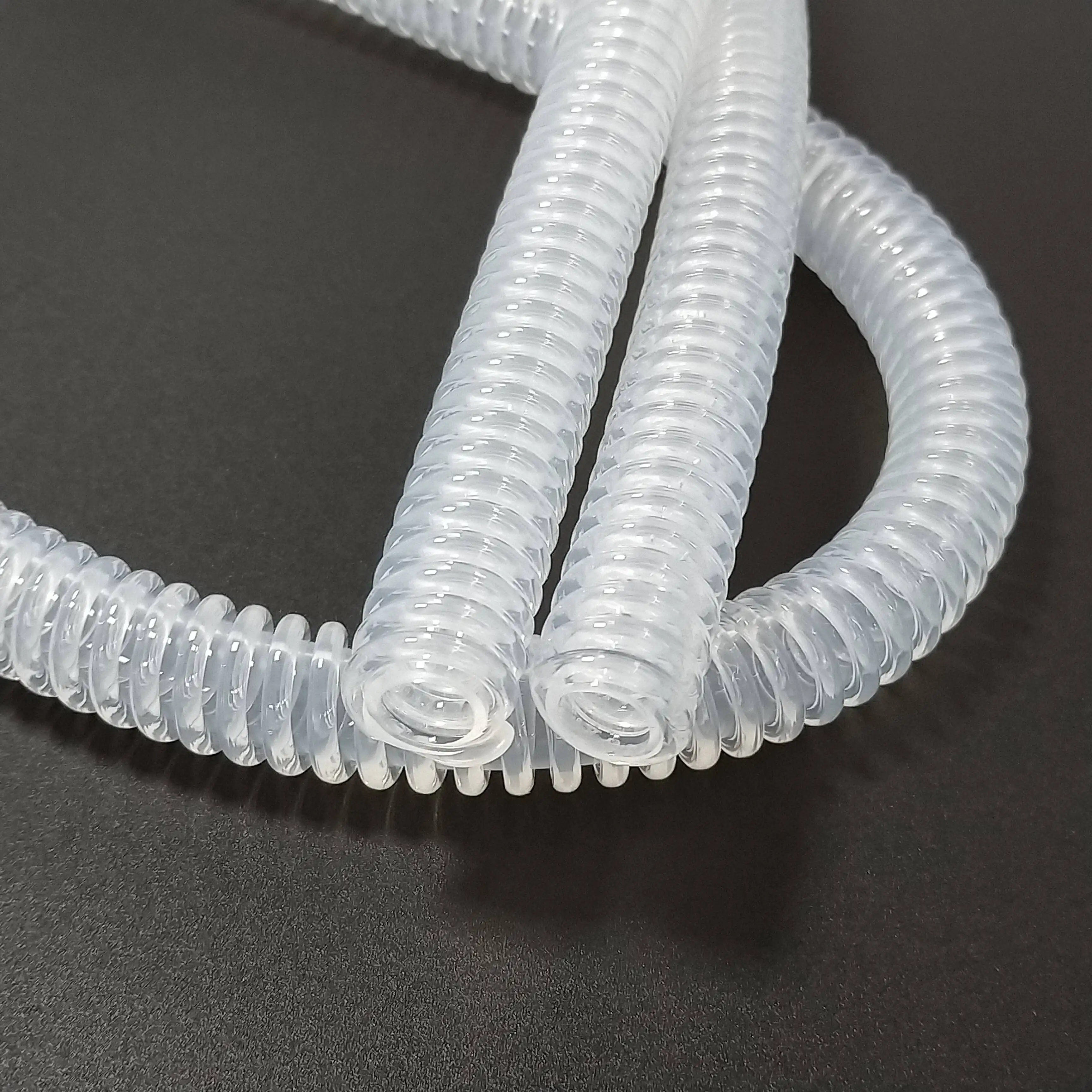 Tubo flessibile in silicone ondulato per uso medico per uso alimentare tubo flessibile in silicone trasparente per macchina all'ingrosso della fabbrica