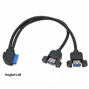 ส่วนหัวของเมนบอร์ด19ขาเป็น2 USB 3.0สายติดตั้งแผงหญิง IDE 19ขางอ90องศาขึ้นลงไปยังสายต่อ3.0 USB - Product Image 5