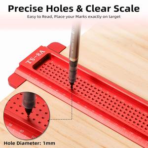 ANDUUK W-73 Aluminum Alloy Right Angle <strong>Hole</strong> Positioning Precision Marking Ruler square Scribing Tool Woodworking <strong>Scriber</strong> - Product Image 3