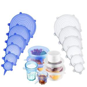 Mỹ Tốt Nhất Người Bán Lfgb Cấp Thực Phẩm Silicone Căng Nắp 6 Gói Kích Cỡ Khác Nhau Siêu Hút Bát Bìa Bằng Lò Vi Ba Tái Sử Dụng - Product Image 1