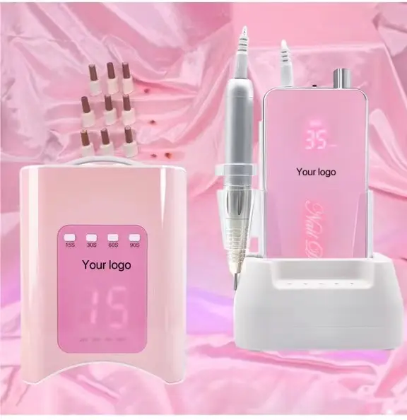 Biểu Tượng Tùy Chỉnh Điện Nail Khoan Có Thể Sạc Lại Di Động Không Dây Efile Nail Set Kit 1 Mảnh Acrylic E Tập Tin Móng Tay Khoan Máy