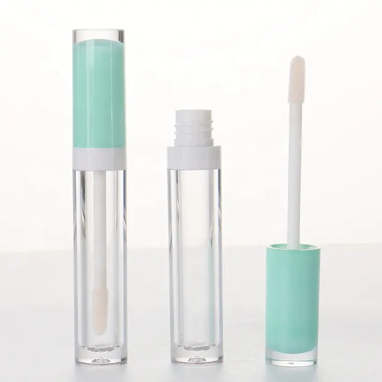 Wasserdichte Bunte Keine Etiketten Custom Kosmetische Verpackung Leere Kunststoff Transparent Flasche Grün Lip Gloss Rohr