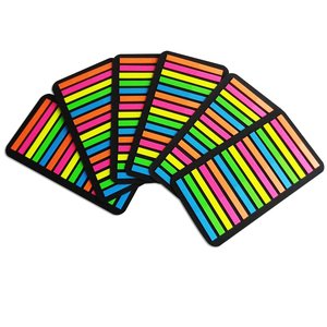 6 pcs超薄1800片索引标签荧光自粘便笺透明荧光笔供学生阅读 - Product Image 1