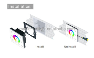 Inalámbrico RF Multi Zone CV RGBW Panel LED P8X + Controlador de luz de paso de pared Rgbw DMX512 2,4G Controlador para tira de luz RGBW - Product Image 4