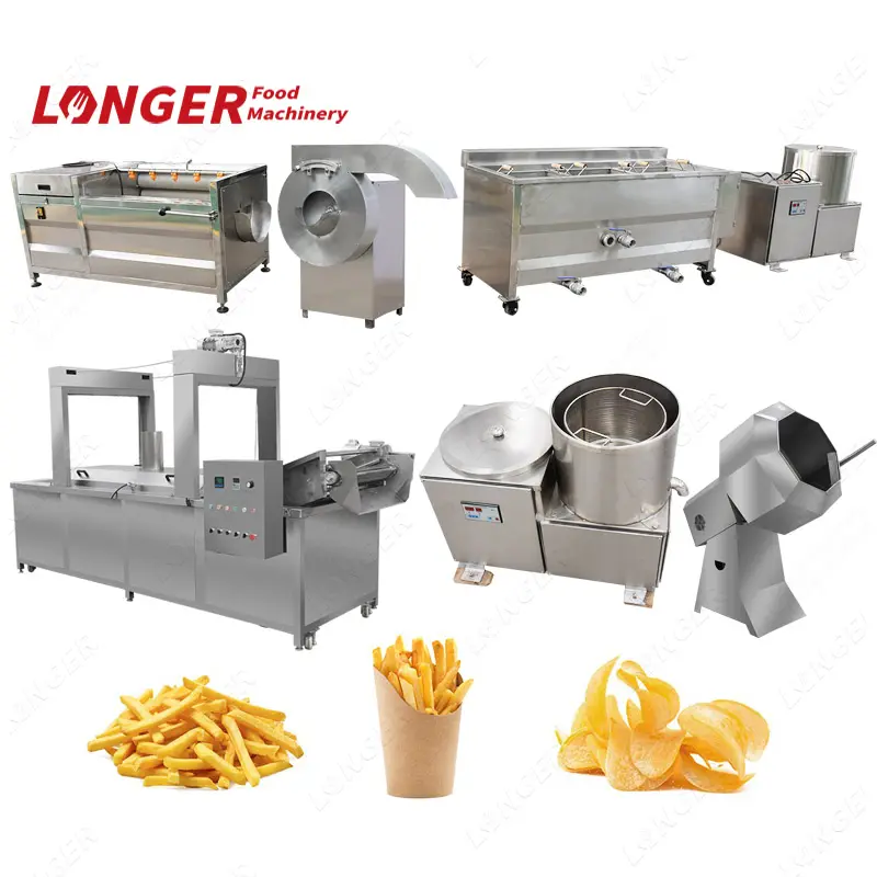 Pommes de Terre frites Doigt Flocons Équipement de Friture Frit Frites Françaises Faisant La Ligne de Production de Croustilles Usine Machines À Vendre