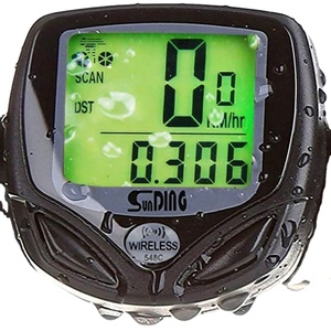 אלחוטי <span class=keywords><strong>LCD</strong></span> אופני מחשב עמיד למים אופניים דיגיטלי תאורה אחורית מד מרחק שעון רכיבה על אופניים סטופר אופני אביזרים