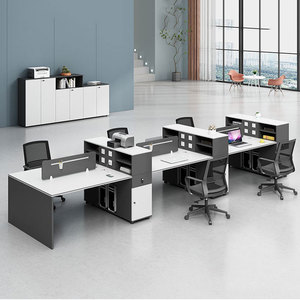 Práctica estación de trabajo de espacio abierto para una sola persona, escritorio de personal, mesa de escritura de trabajo de madera de nogal multifunción para uso en el hogar y la Oficina - Product Image 1