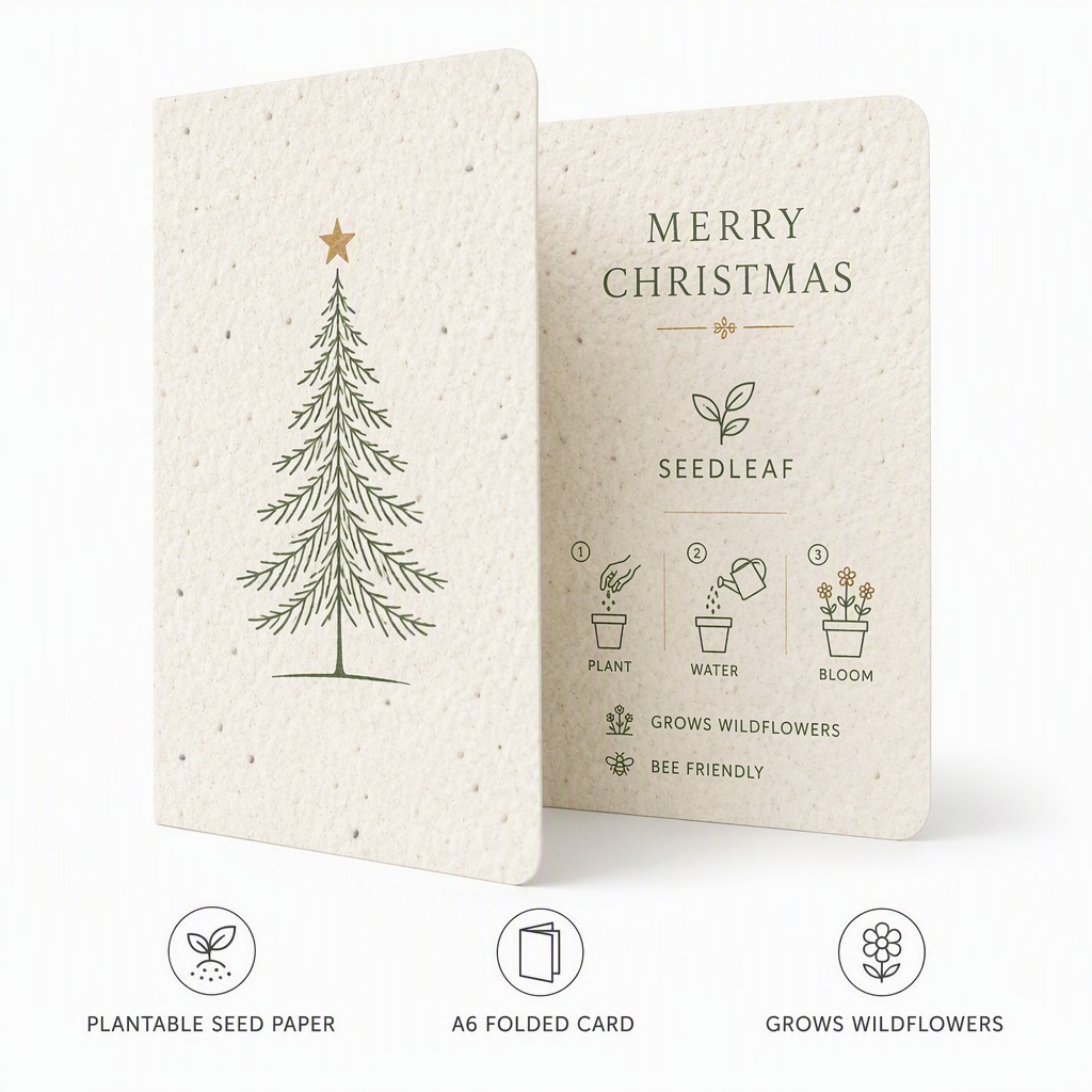 Carte de graines d'arbre de Noël