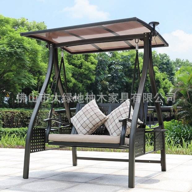 Alpes-gasa dorada negra-columpio solar doble