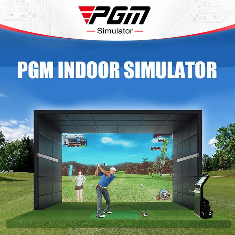 PGM P6 3D projeksiyon ekranı sanal ev kapalı Golf simülatörü sistemi komple Golf simülatörü ev kullanımı için kore'den Set