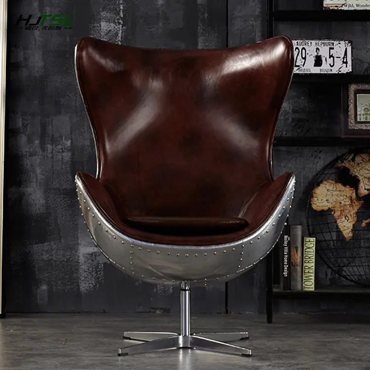 Silla de aluminio para sala de estar, sillón de ocio ovalado, con eslinga, para cafetería, casa, Francia