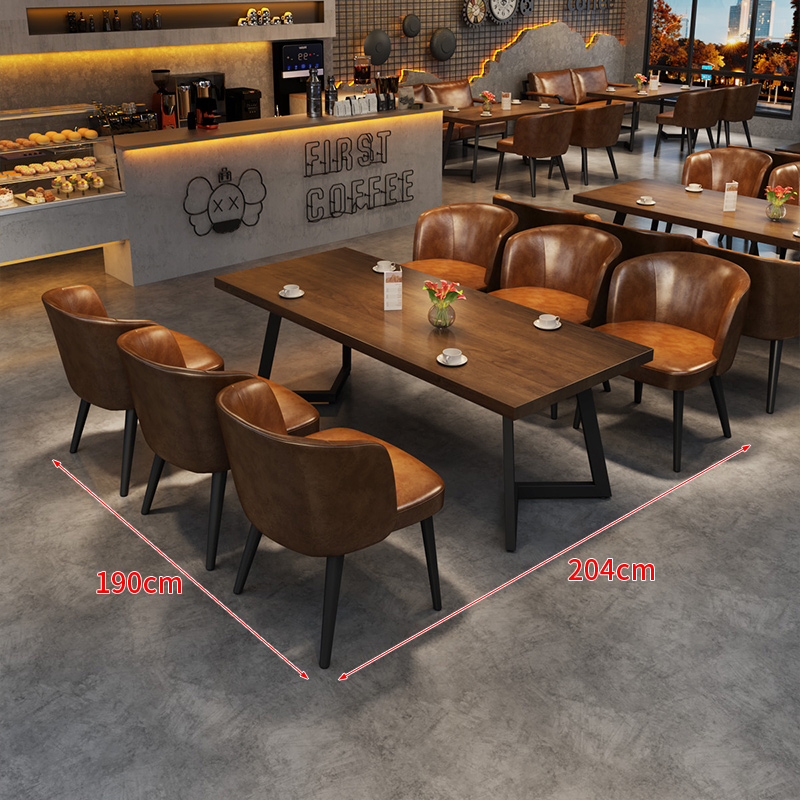 Table and chair six people combination