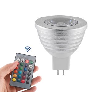 ไฟเพดานขนาดเล็กหลอดไฟ LED เปลี่ยนสีได้, ไฟสปอตไลท์ RGB 12V 4W MR11ควบคุมระยะไกล MR16 E27 GU10 E14สปอร์ตไลท์ขนาดเล็ก - Product Image 2