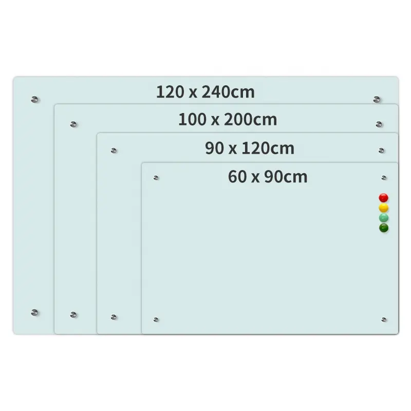 Placa branca magnética do vidro temperado de 36 "x 48", alta qualidade, apagável, seca, quadro para a escola, classe, escritório, parede