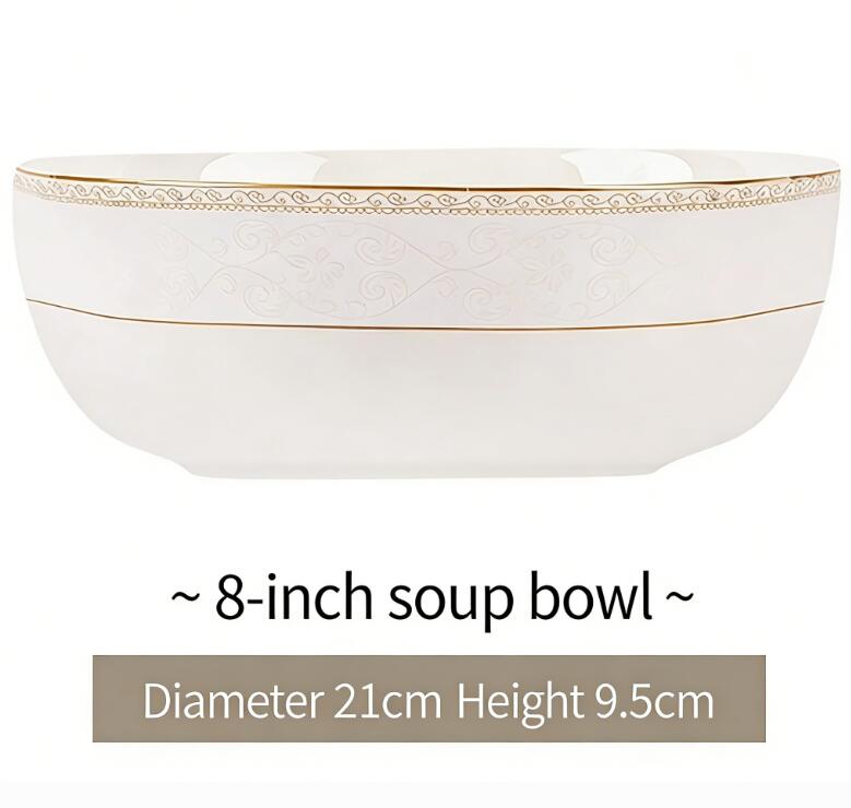 Bol à soupe doré de 8 pouces