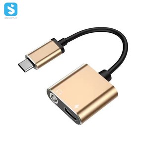 USB型C至3.5毫米耳机插孔适配器2入1 USB C Aux音频电缆转换器充电分配器耳机适配器 - Product Image 6