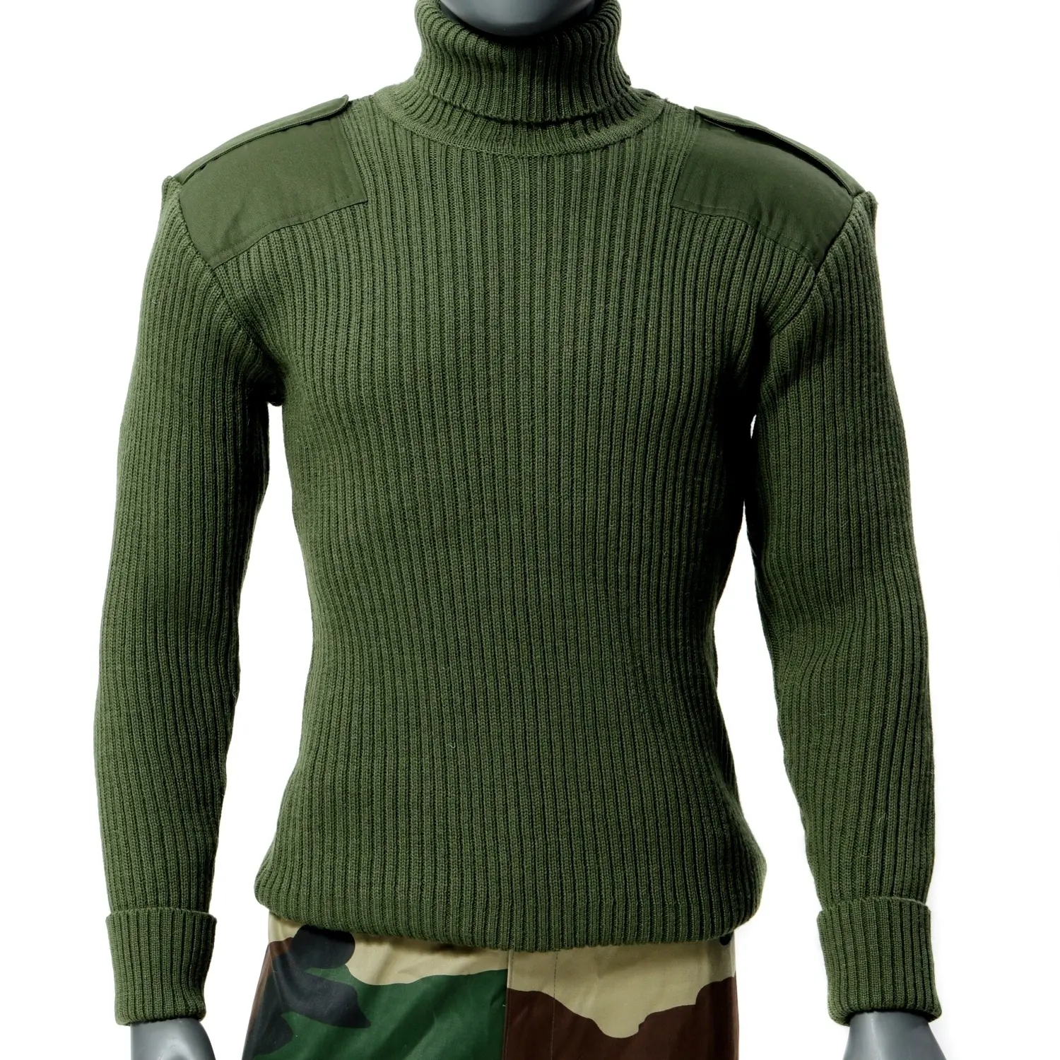 Maglione acrilico Mil Spec GI Pullover Standard verde giungla con maglione tattico verde militare in lana di oliva lavorato a maglia