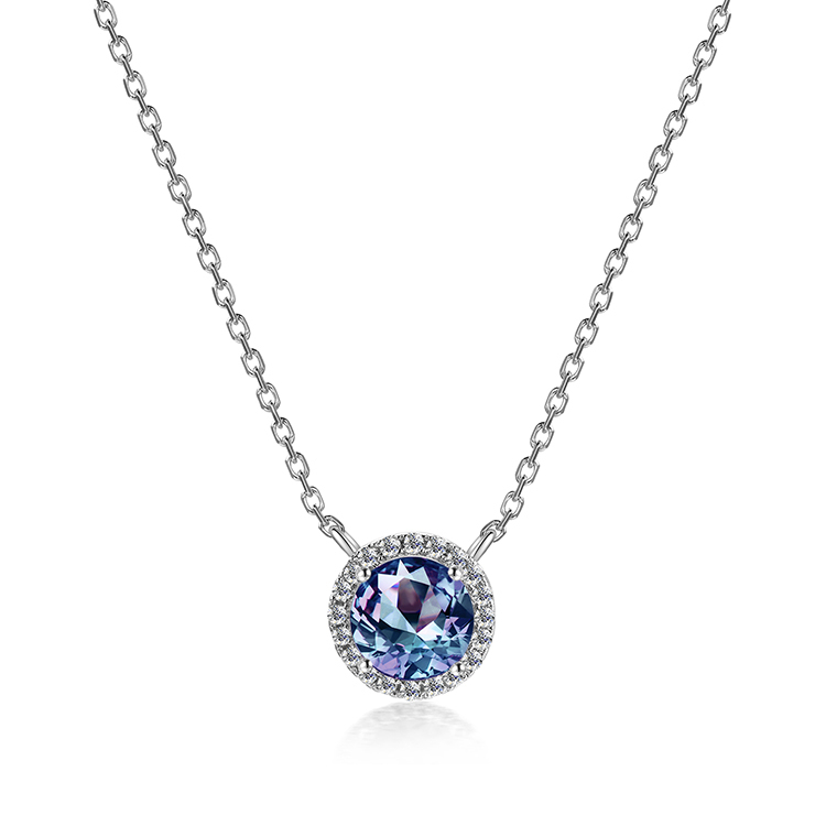 Brass 18k White Gold Plated Ladies Necklace