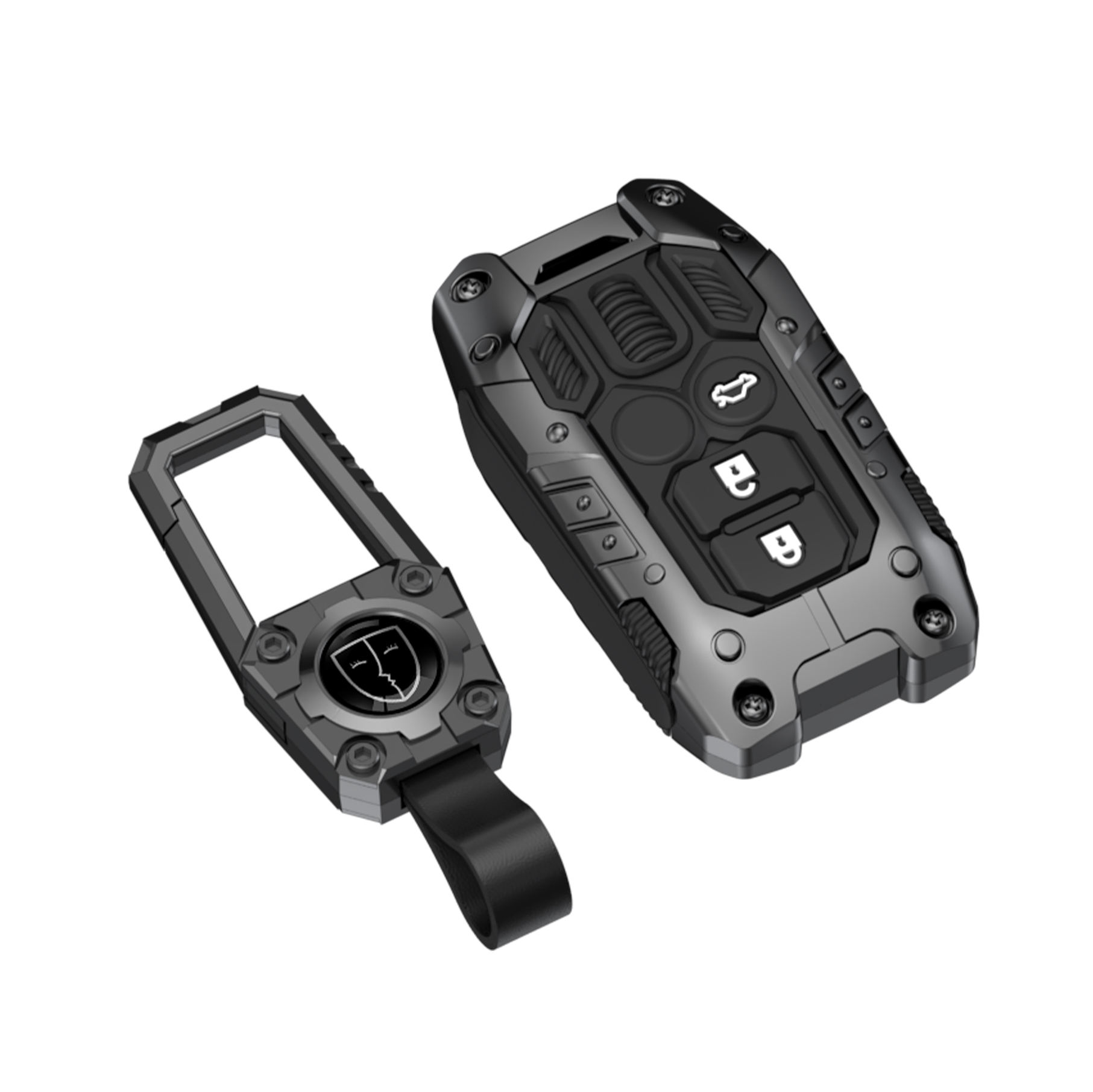 3B-T BLACK with metal square keychain