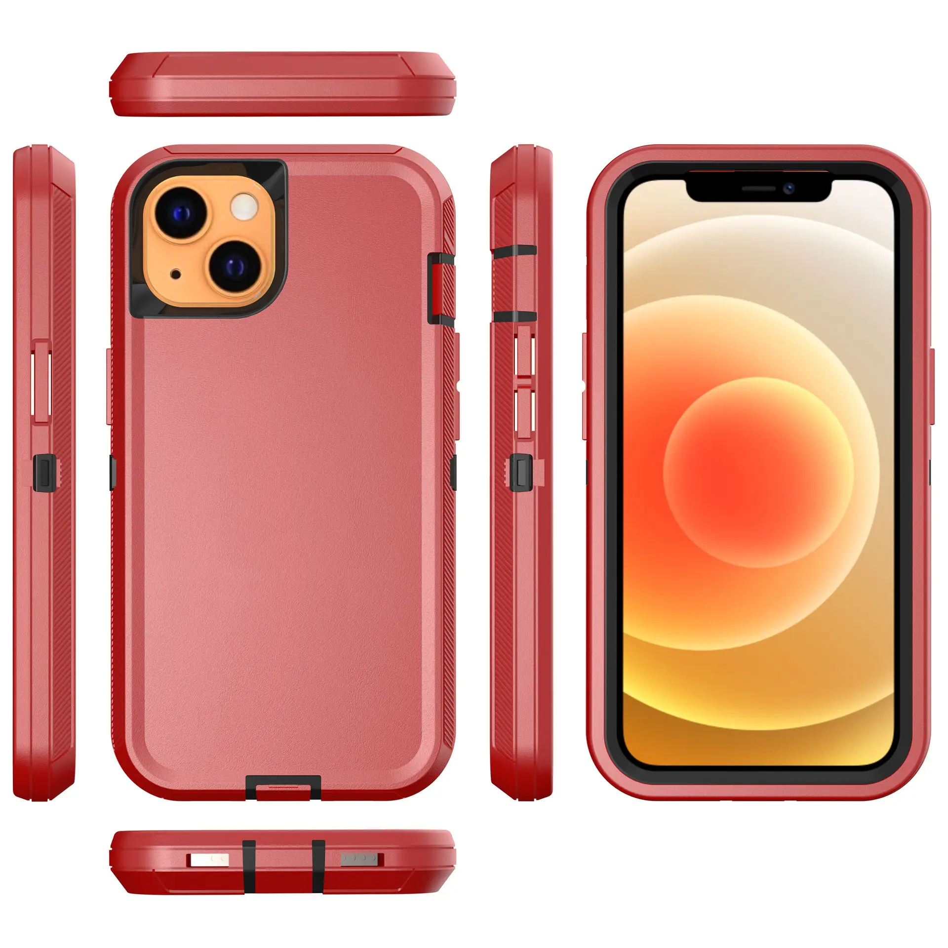 Defender Phone Case Para iPhone 14 13 12 Pro Max Heavy Duty Full-Body Rugged Case com clipe de cinto 3 em 1 Grade Capa Protetora