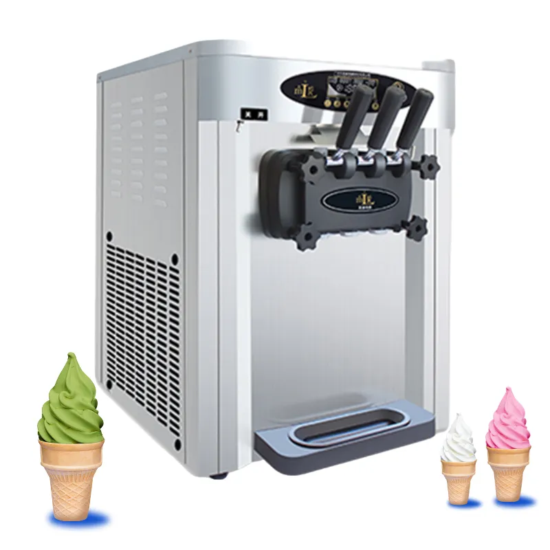 Comércio superior três sabor mini sorvete macio, macio servir máquina de sorvete