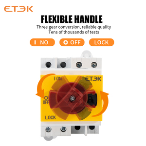 ETEK PV DC Solar Isolator <strong>Switch</strong> Max1500V <strong>2P</strong> 32A Din Rail Solar Rotating Handle Rotary Disconnector for Solar EKD16-DB32-2 - Product Image 2