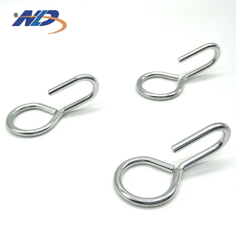 Factory carbon Mini Small Twisted 90 Degree Flat Galvanized Metal Steel Aluminum Hanger S Hook