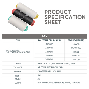 Thiết Kế Mới Dệt Kim Mềm Acy 150d 48f Với 20d Polyester Spandex Shuyuan Acy Không Khí Bao Phủ Sợi Cho Vớ - Product Image 3