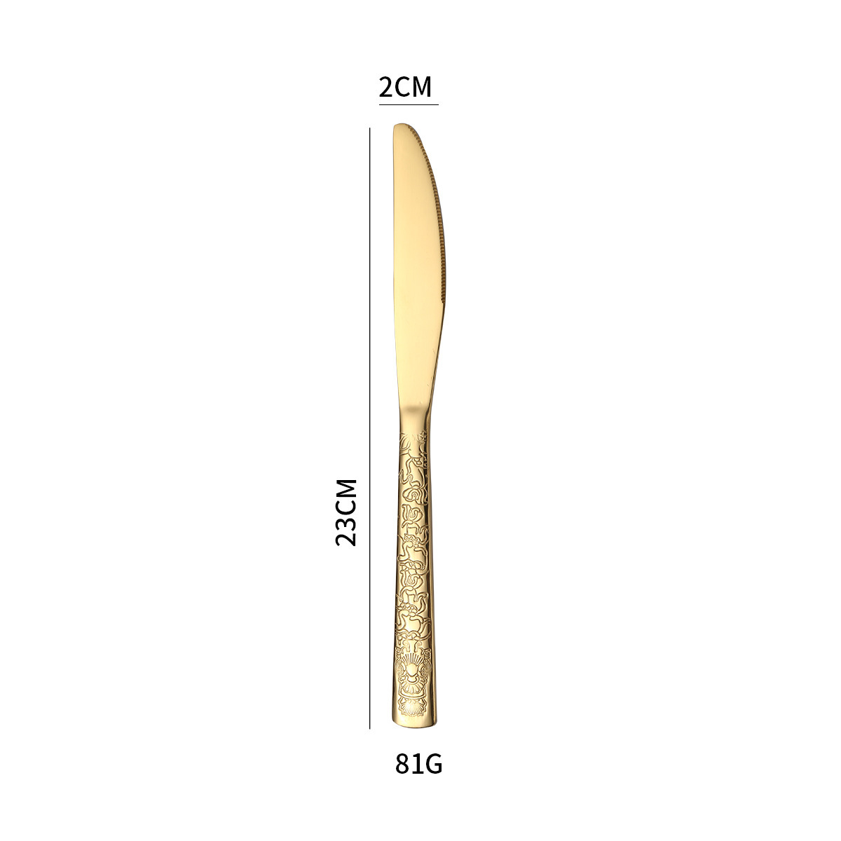 Cuchillo de mesa dorado