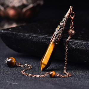 Mặt dây chuyền đá năng lượng hình con lắc, đá thạch anh tím tự nhiên, mới, dành cho nam và nữ, hình sao sáu cánh, dùng để bói toán - Product Image 3