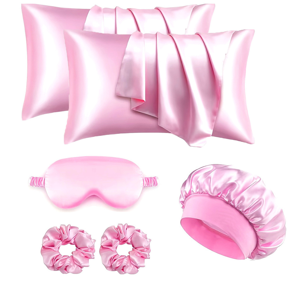 Conjunto rosa de 6 piezas.