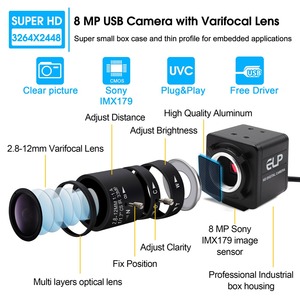 ELP Optical Zoom <strong>Camera</strong> Manual Focus Color IMX179 CMOS 8MP Video Conference Webcam PC <strong>Camera</strong> UVC for Video Teaching - Product Image 3